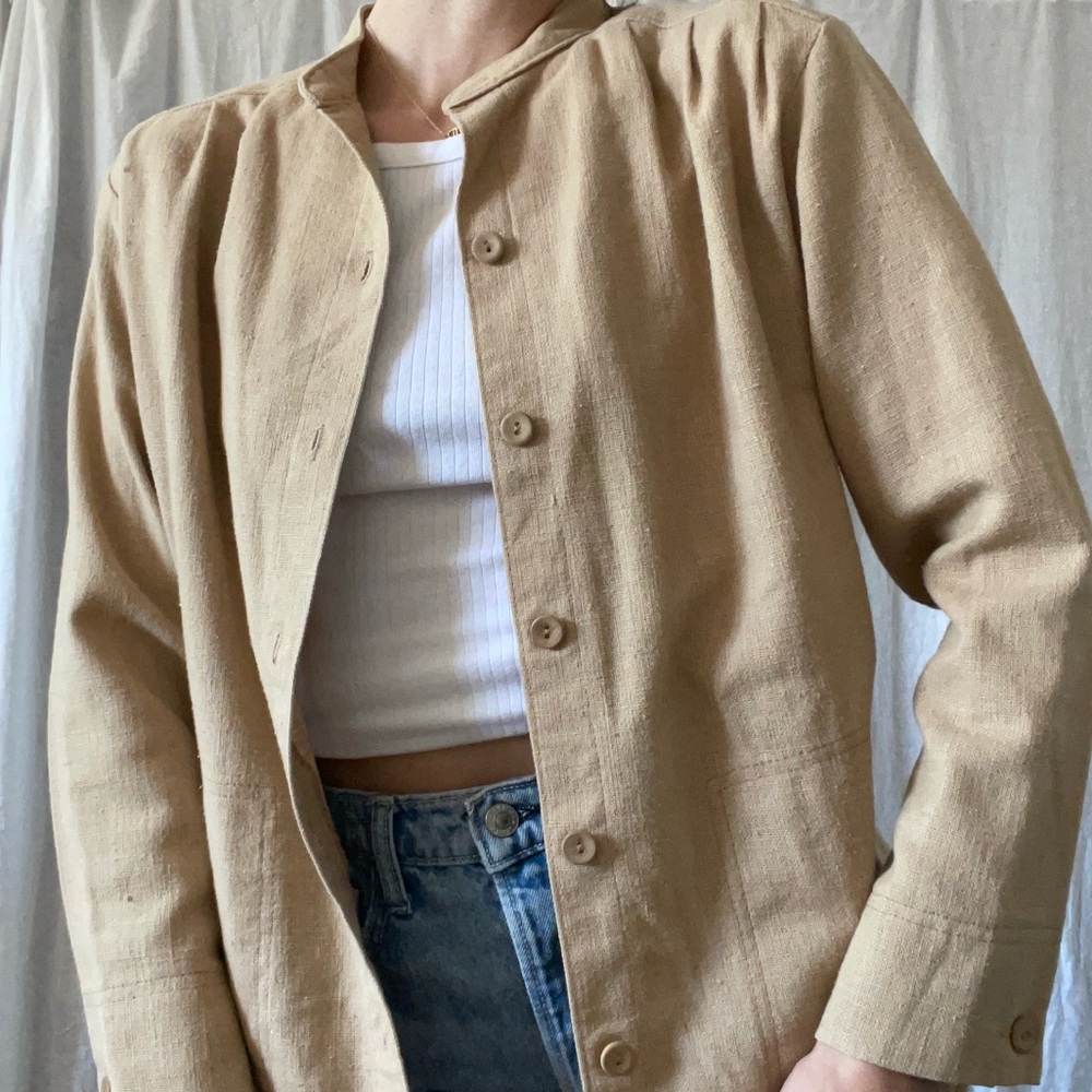 Tan Button Up - Picture 2 of 10